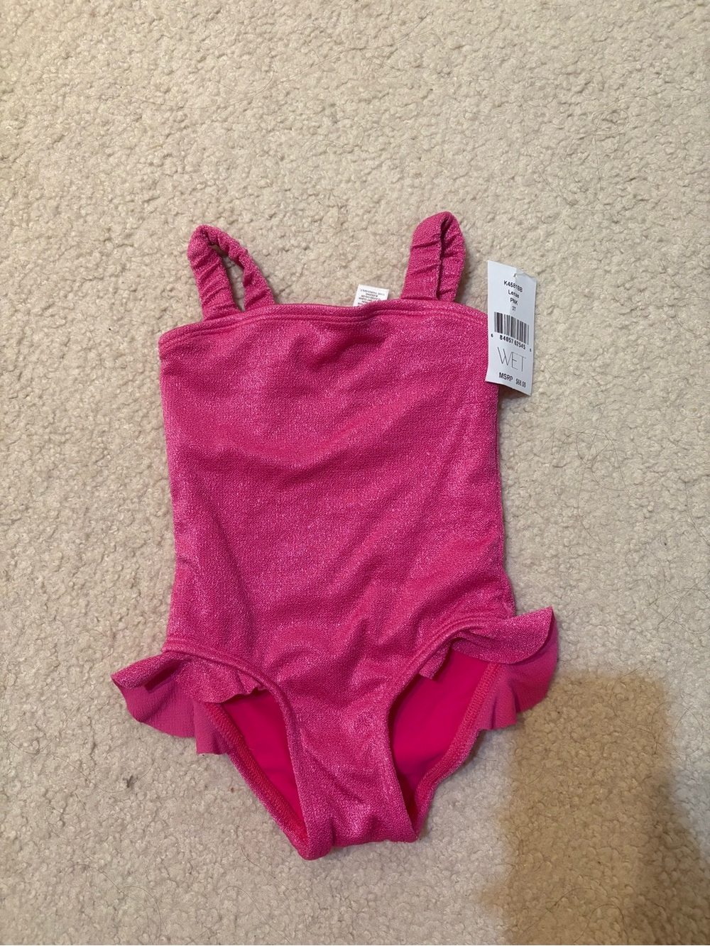 Unbranded Girls' Hot Pink Sparkle One-Piece Swimsuit